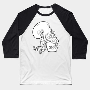 Octopus Holding Ink Bottle Illustration Baseball T-Shirt